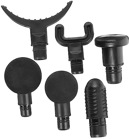 Massagegerät Adapter mit 6 Massageköpfen aus Abs, Schwarz | Kompakt für Unterwegs, 6 Stück Zubehör, Passend für Sport und Trainingsroutine