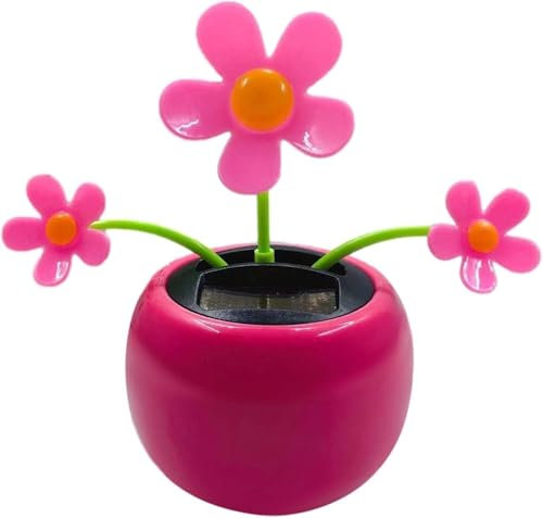 Rose Red Solar Powered Dancing Figures, Car Dashboard Decorations Swing Flowers, Bobblehead Flower for Car Solar Powered Toys Car Decoration Ornament Learning and Education Kits