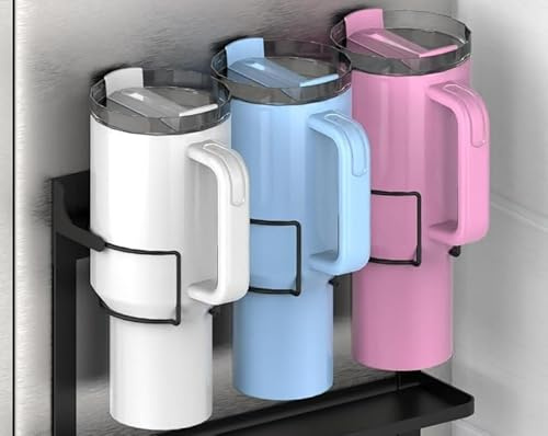 Flaschenhalter für Stanley Cups, Kühlschrank Organizer, Modulares Speisekammer-System, Geeignet für Verschiedene Bechertypen, 3 Flaschen, Kombinierbar mit Organizer-H