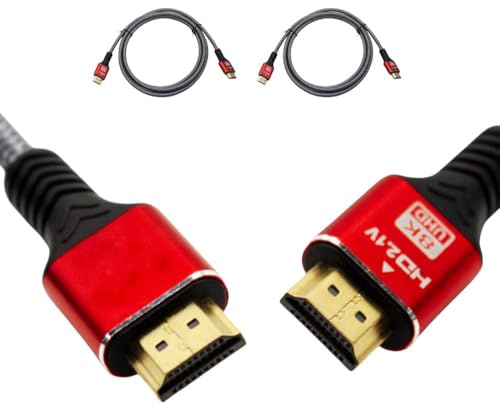 48Gbps Ultra High-Speed, Supports 8K@60Hz & 4K@120Hz, Compatible with PS5, Xbox Series X, Apple TV, Samsung QLED, and LG OLED TVs 8K HDMI 2.1 Cable (Pack of 2)