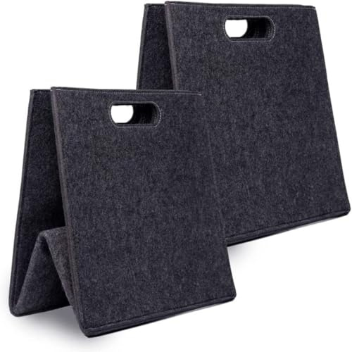 Filzkorb Aufbewahrung 2er Set Anthrazit Grau | Boxen Aufbewahrung Filz | Korb geeignet für Aufbewahrung im ganzen Haus | Aufbewahrungsbox Filz 33x33x33cm Boxen extra stabil