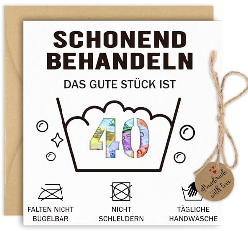 Thboxes Geldgeschenke Geburtstag 40, Geburtstagskarte Geldgeschenke Verpackung mit Umschlag Grußkarte Personalisiertes Geldgeschenk für Männer Frauen