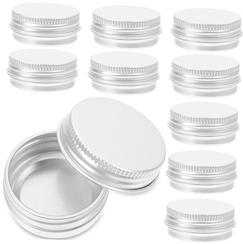 FUTUREORYY 24 Piezas Botes de Aluminio Redondos con Tapa Recipientes Vacíos para Velas Cosméticos y Almacenamiento DIY Color Plateado