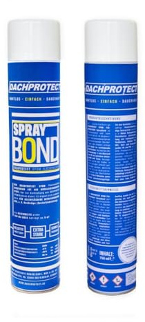 DACHPROTECT EPDM Kontaktkleber SprayBond – 750ml Sprühdose, Hochleistungskleber für Dachfolie, Für Beton, Holz, Metall, Bitumen, ca. 5m² Reichweite