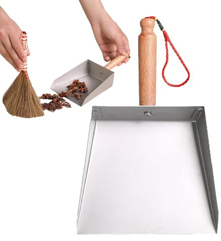 Kleine Edelstahl Kehrschaufel - Mini Besen, Ergonomischer Besen mit Griff | Abflussreinigungsset für Haustiere, leichtes Reinigungswerkzeug, Werkzeuge, Reinigung von
