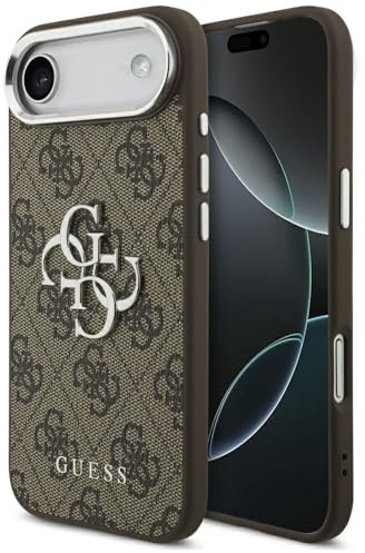 CG MOBILE Guess 4G Groß 4G Classic Logo Hülle für iPhone 17 Air (Braun/Silber)