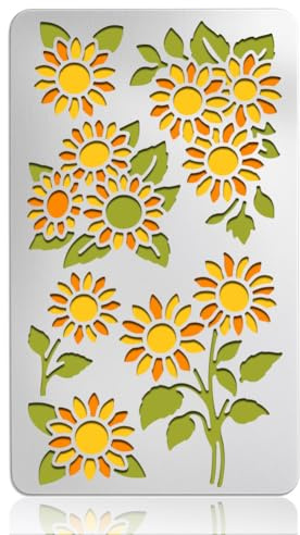 UNICRAFTALE Sunflower Stencils Painting on Wood Wall Reusable Flower Stencil Stainless Steel Summer Pattern Drawing Templates Painting Stencil for Canvas Fabric Garden Fence Furniture Crafts Mural