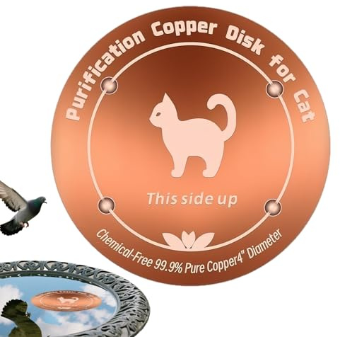 Disco de cobre para baño de pájaros, bandeja reforzada de cobre natural de 3.9 pulgadas, cuenco de baño para pájaros, para alimentos, pajarera, pinza, loros, hogar, jardín, patio, paisajismo, parque