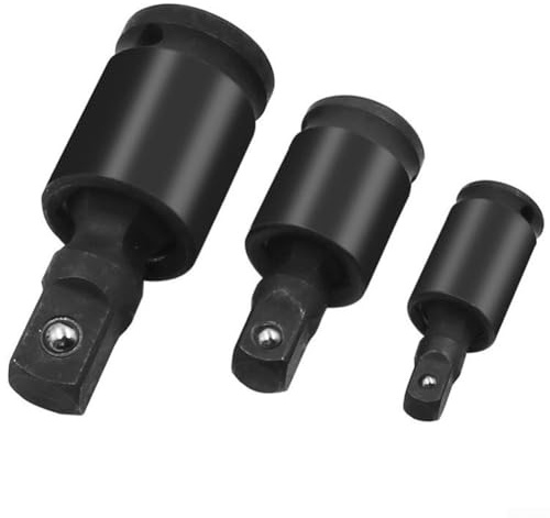 Juego de adaptadores de enchufe de junta oscilante de 360 grados, cardán de acero resistente para herramientas manuales con tamaños 12 3/8 14