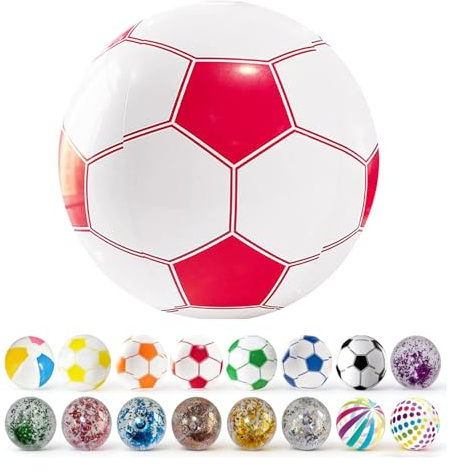 BOSSETY 40cm Wasserball Aufblasbar, Wasserball Kinder, Bunt Gestreifter Wasserbälle, Strandball, Aufblasbarer Ball, Wasser Ball, für Freibäder und Strände, für Kinder und Erwachsene (N)