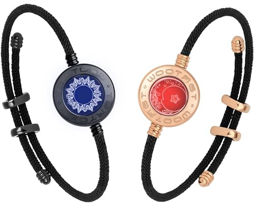 tartoow Long Distance Touch Vibration Armbänder Geschenke für Fernbeziehungen Für Freundin und Freund Liebesarmbänder für Paare Bluetooth M001 B So01 G Lu01