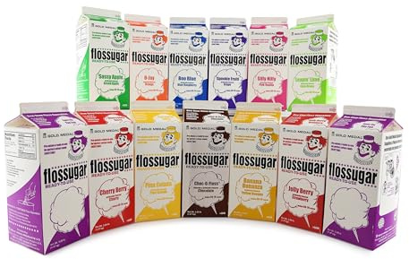 Gold Medal Mix and Match Flossugar for Cotton Candy Machines, 52 oz (6 Pack), Ready to Use