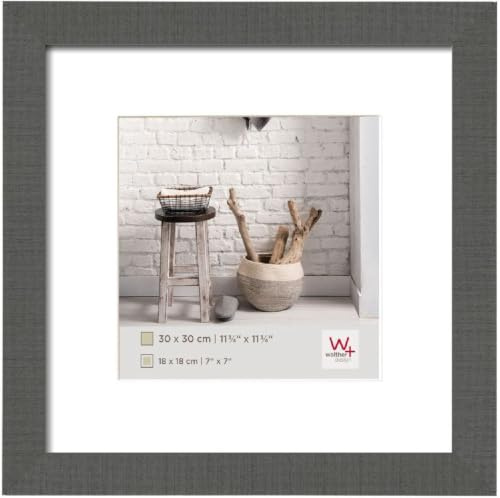 walther design Bilderrahmen grau 30 x 30 cm Home Holzrahmen HO330D