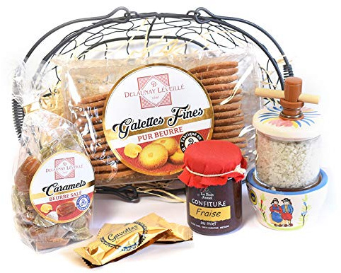 Biscuiterie des Marais Cadeau Gourmand dans Joli Panier Grillage
