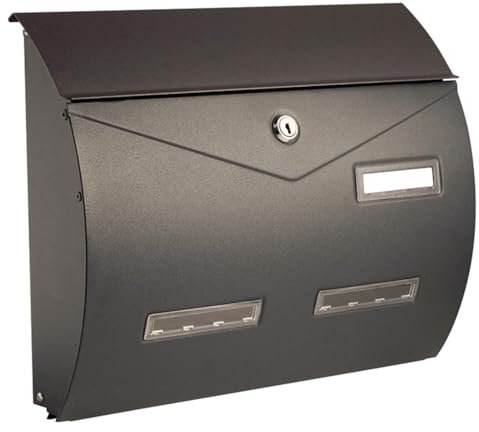 ALUBOX BUSTA Cassetta Posta Formato Rivista 31,5X37,5X10,2 Cm Cassetta Postale Con Sistema Anti Effrazione E Apertura A Vasistas Cassetta Postale Da Esterno Antipioggia Anticorrosione (ANTRACITE)