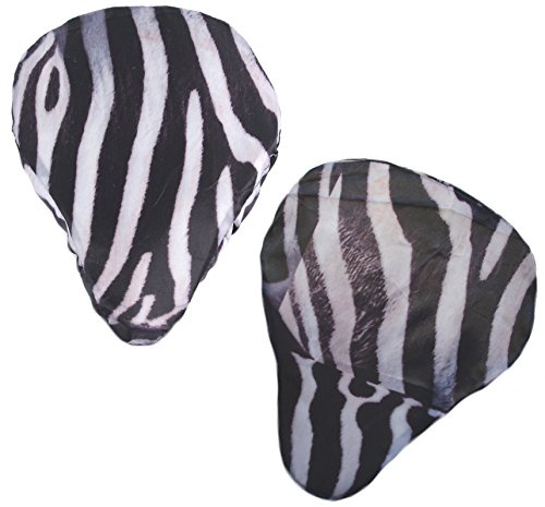 Schwarz-weißer Fahrrad Sattel Überzug / Sattelschutz / Sattelbezug im Zebra-Design (2er Pack)