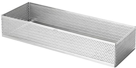 LACOR - 68591 - Molde Aro Rectangular Perforado7 x 20 x 3, 5 cm INOX