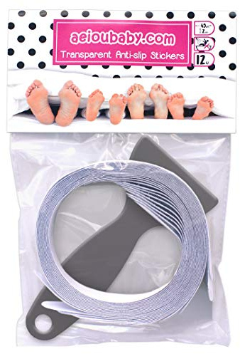 12 BANDES Transparent ANTIDERAPANTES pour le BAIN et la douche, autocollants non abrasifs robustes pour une meilleure grimpe, discrète et élégante bande de 45x2cm pour la sécurité, cadeau ballon!