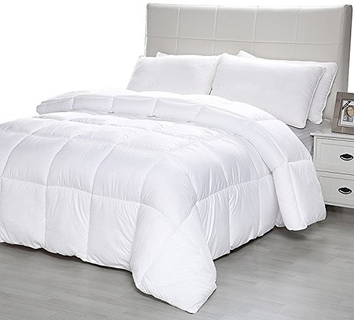 D & G THE DUCK AND GOOSE CO All-Season Quilted Comforter King Size, Premium 233T Peachskin Fabric & 350gsm Down Alternative Fiber, Lightweight Duvet Insert, Hotel Quality & Machine Washable.