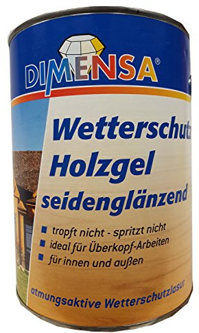 Dimensa Wetterschutz-Holzgel Innen&Außen Seidenglänzend Farbwahl 2,5 Liter, Farbe:Nussbaum