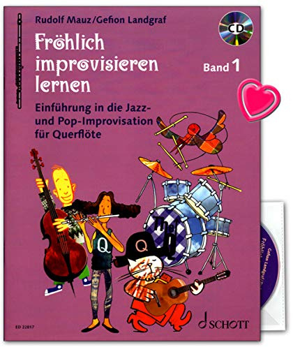 Fröhlich improvisieren lernen Band 1 - Einführung in die Jazz- und Pop-Improvisation - Lehrbuch für Querflöte mit CD und Notenklammer