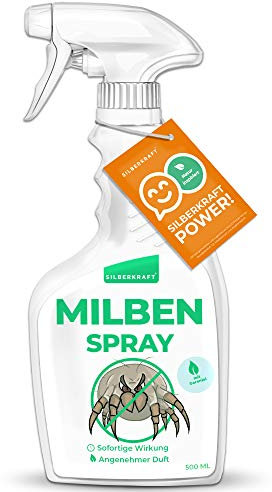 Silberkraft Milbenspray Matratzen und Polster 500ml, naturinspirierter Milbenschutz mit Geraniol, hilfreiches Anti-Milben-Mittel, gegen Hausstaubmilben, Milbenbezug Alternative