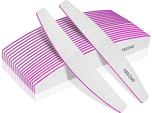 BLESWIN 12 Stück Nagelfeilen, 180/240 nägelfeilen für Nägel, waschbare und wiederverwendbare Nagelfeilen, Doppelseitige Nagelfeilen für Nagelstudio und Zuhause …