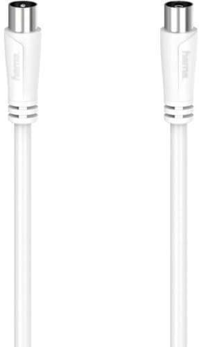 Hama câble d'antenne 90 DB (prise d'antenne, prise d'antenne, coaxial, pour TV, télévision par câble, 0,75 m) blanc
