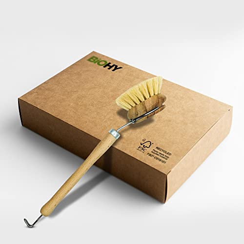 BiOHY Spülbürste aus Buchenholz und Fibre (Einzeln) | hochwertige Holzbürste zum Abspülen und Reinigen von Geschirr | Küchenbürste mit austauschbaren Köpfen | Made in Germany | 100% Vegan