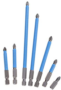 FHYTGBS S2 High Grade Metal Screwdriver Bits,1/4 Hex Shank Magnetic Anti Slip Long Reach Electric Screwdriver Bits Precision PH2 Single Phillips/Cross Head Power Tools (Color : 65mm)