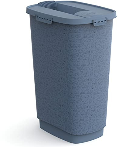 Rotho MyPet Cody Tierfutterbehälter 50l mit Deckel, Kunststoff (PP) BPA-frei, blau, 50l (39.7 x 29.6 x 58.5 cm)