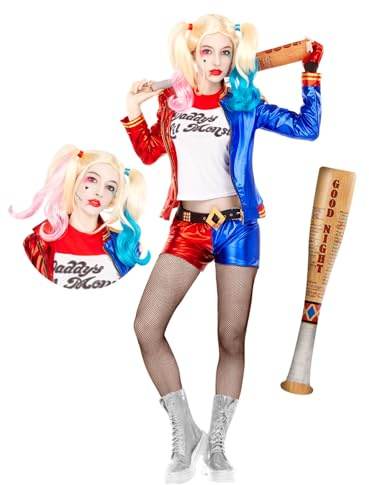Funidelia | Harley Quinn Kostüm - Suicide Squad für Frauen Superhelden, DC Comics, Suicide Squad, Bösewichte - Kostüm für Erwachsene und lustiges Zubehör für Party, Karneval und Halloween