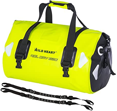 WILD HEART wasserdichte Reisetasche PVC500D Doppelboden mit Seil und Innentasche 40L 66L 100L Für Kajak,Camping,Bootfahren,Motorrad
