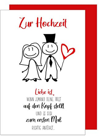 Edition Seidel Premium Glückwunschkarte zur Hochzeit mit Umschlag. Karte mit Spruch Hochzeitskarte Grusskarte eine lustige Hochzeitskarte Paar Comic (H447 SW022)