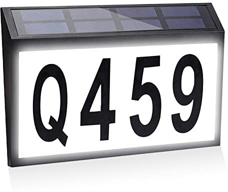 Número de casa solar para iluminación exterior - número de casa para iluminación exterior con paneles solares