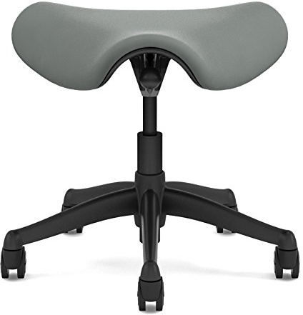 Humanscale Freedom Saddle Stool Seat Chair F300 - Graphite Frame Black Lotus Textile F300GK101 - Soft Hard Floor Casters