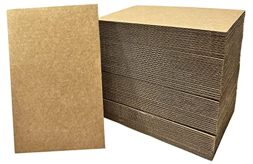 50 Packs 6x9 inches Cardboard Sheets, Premium Brown Kraft Corrugated Cardboard Backing and Corrugated Inserts Bulk for Shipping, Mailing,T-Shirts, DIY Décor and Crafts
