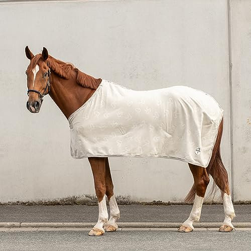 SUNRIDE Abschwitzdecke “Wellington” für Pferde aus weichem Fleece (280g/m²) - schnelltrocknend und leicht (145 cm, beige)