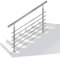 Aufun Ringhiera per scale Ringhiera per corrimano in acciaio inossidabile per scale, interni ed esterni, balcone, parapetto, argento, lunghezza: 120 cm, con 5 traverse