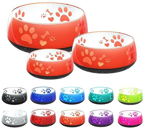 elropet Hundenapf kleine Hunde/Hundenapf große Hunde/Futternapf Hund/Trinknapf Hund/S/M/L rutschfest (S 330ml (kleine Hunde), Orange)