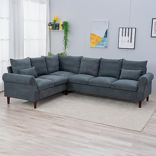 Panana 6 Seater Corner Sofa, Modern Classic Design L shaped Couch Settee for Living Room