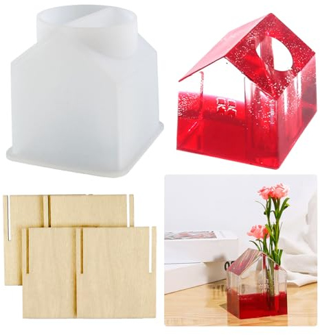 Haus Silikonform Gießform Haus Epoxidharz Häuser Form DIY Handwerk | Silikonform Häuser Gießform Gipsform Silikon Vasenform Haus Dekoration