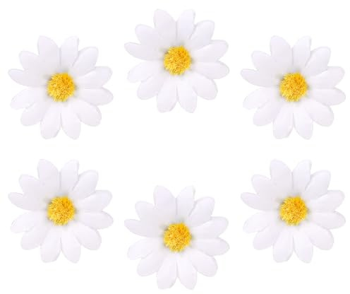 6 pinzas para el pelo de margaritas, pinzas pequeñas para el pelo, pinzas para el pelo con flores, horquillas para el pelo de margaritas, pinzas para el pelo blanco, juego de horquillas para el pelo