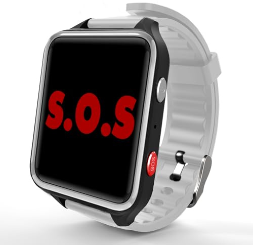 CPR Guardian One Touch - Allarme SOS per anziani, pulsante di chiamata di emergenza per anziani, con 2 modalità di chiamata, pulsante SOS, telefono, orologio, senza app, senza GPS (grigio)