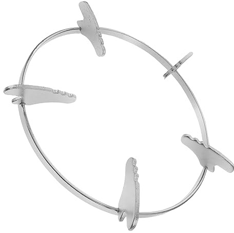 Amosfun Non-slip Iron Wok Support Ring for Gas Stove Burner, Stable and Convenient Pan Holder Rack, Sturdy White Stove Support Stand Suitable for Household Cooking