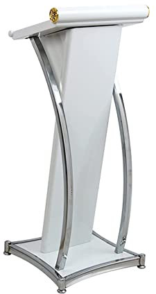 Rednerpult-Podiumsständer, Ständer, bodenstehender Metall-Podiumsständer, Konferenz-Restaurant-Kanzelpodest, 3 Farben/Weiß/47 x 47 x 110 cm (Weiß 47 x 47 x 110 cm) (Rot 47 x 47 x 110 cm) (Weiß 47