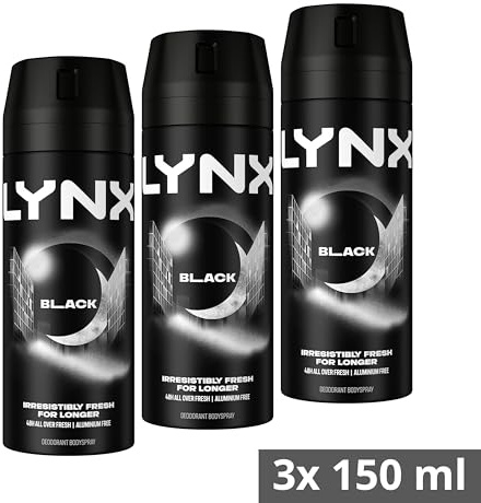 Lynx Black Bodyspray 150ml (Pack of 3)