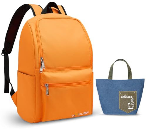 OMOUBOI Laptop Backpack for Men Women Fits 14-15.6 Inch Laptop Lightweight Bookbag School Rucksack Work Bags Anti Theft Casual Daypack for Tennis Hiking Weekender Travel Business College, Orange