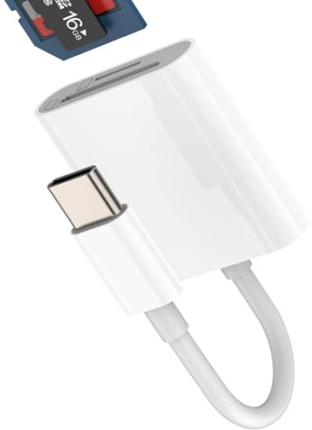 Kartenleser USB C auf SD Micro SD für Apple (2-in-1), Doppel-Slot für iPhone 16 15 Pro, Adapter, kompatibel mit Samsung, für iPad PC MacBook Stick Externer Speicher Kompakt TF Speicher