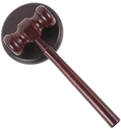 BRIGHTFUFU Wooden Judge Hammer Toy Auction Gavels Small Wooden Hammers for Boy Girl Judge Costume Boys and Girls Random Color